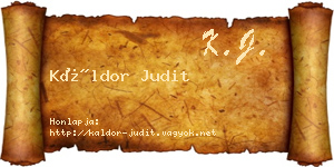 Káldor Judit névjegykártya