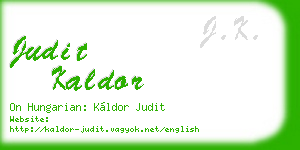 judit kaldor business card