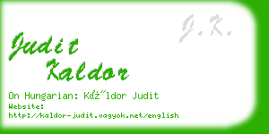 judit kaldor business card